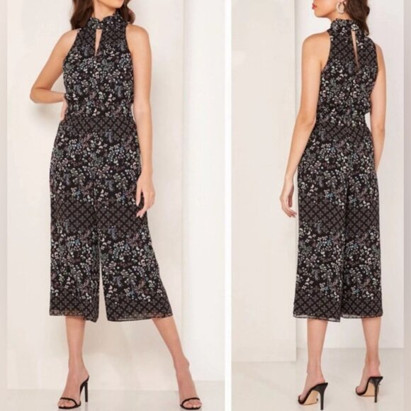 NWT TED BAKER LONDON Marcila Hazel High Neck Wide Leg Floral Jumpsuit Sz 1(S) - Picture 1 of 16